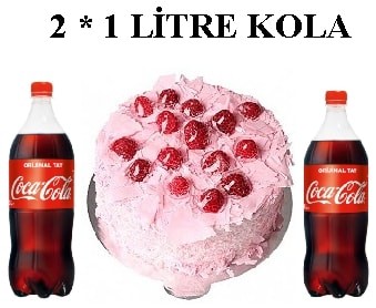 6-9 Kişilik Frambuazlı Yaş Pasta & 2x1 Lt Cola
